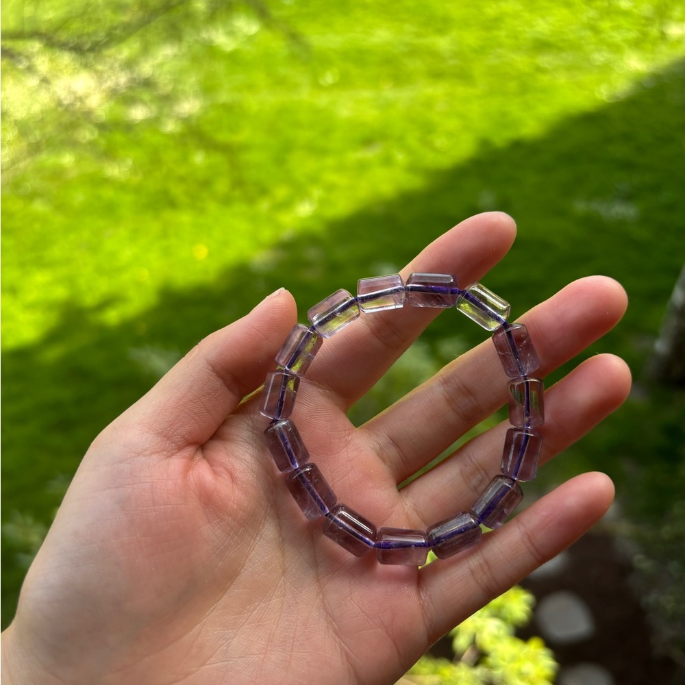 Elegant Purple Amethyst Natural Crystal Beaded Bracelet